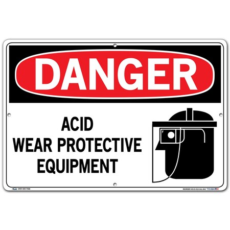 Vestil Sign, Danger, 18.5x12.5", Aluminum, .063, SI-D-52-D-AL-063 SI-D-52-D-AL-063